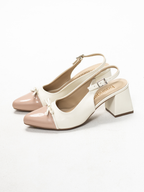 Eva 03 - Tacón slingback con Punta Combinada y Lazo