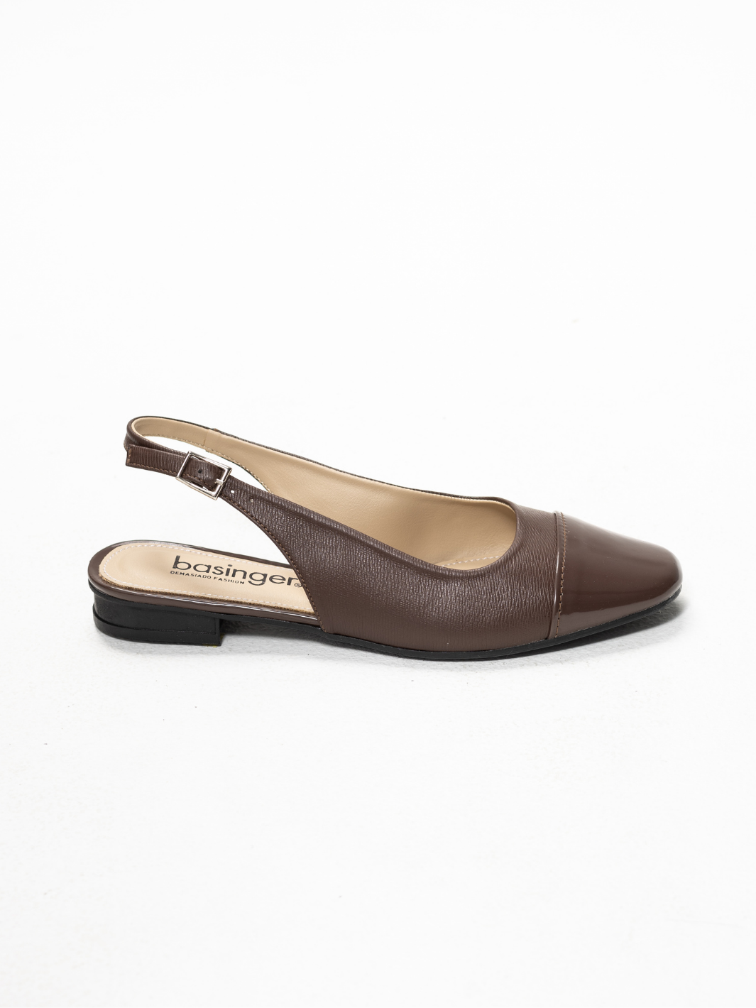 Siena 02 - Zapatilla Slingback Cuadrada con Punta Combinada